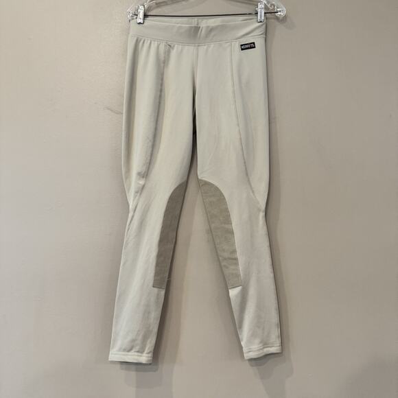 Kerrits Equestrian Breeches Pants Leggings Women Large Beige Knee Patch Stretch - Picture 1 of 11